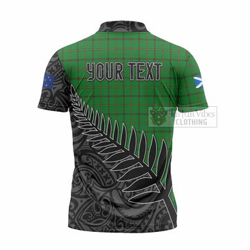 Don Crest Tartan Zipper Polo Shirt with New Zealand Silver Fern Half Style - Tartan Vibes Clothing