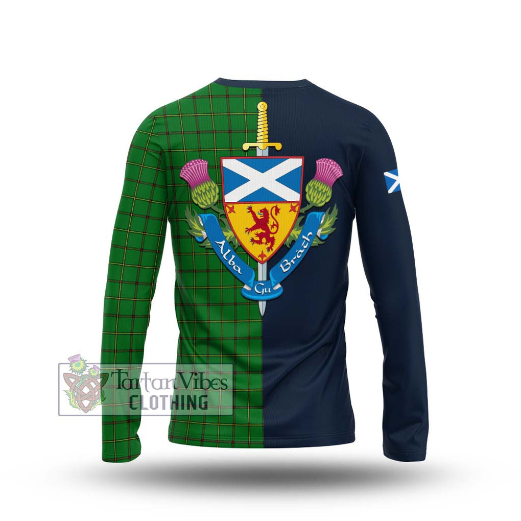 Don Tartan Long Sleeve T-Shirt Alba with Scottish Lion Royal Arm Half Style - Tartan Vibes Clothing