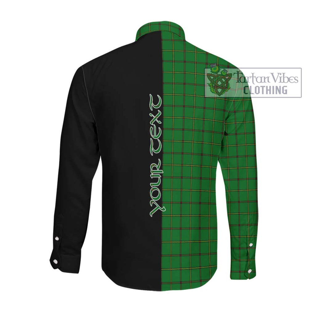 Don Tartan Long Sleeve Button Shirt with Family Crest and Half Of Me Style Men's Shirt - Tartan Vibes Clothing