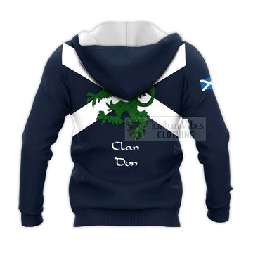 Don Tartan Lion Rampant Knitted Hoodie Proudly Display Your Heritage with Alba Gu Brath and Clan Name - Tartan Vibes Clothing