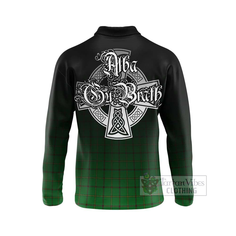 Don Tartan Long Sleeve Polo Shirt Featuring Alba Gu Brath Family Crest Celtic Inspired - Tartan Vibes Clothing