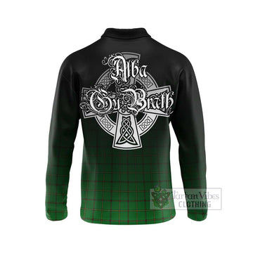 Don Tartan Long Sleeve Polo Shirt Featuring Alba Gu Brath Family Crest Celtic Inspired - Tartan Vibes Clothing