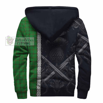 Don Tartan Sherpa Hoodie with Family Crest Cross Sword Thistle Celtic Vibes - Tartan Vibes Clothing