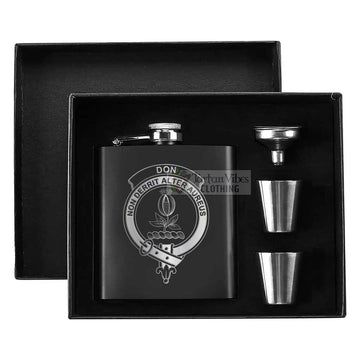 Don Crest Hip Flask Set 7oz Black Stainless Steel with A Gift Box - 2D-tartanvibesclothing