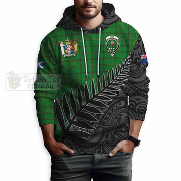 Tartan Vibes Clothing Don Crest Tartan Hoodie with New Zealand Silver Fern Half Style