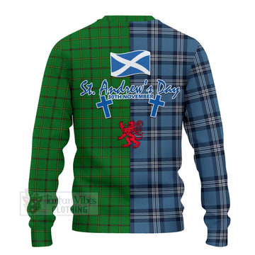 Don Tartan Knitted Sweater Happy St. Andrew's Day Half Tartan Style - Tartan Vibes Clothing