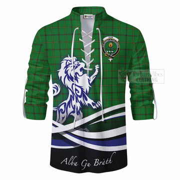 Don Tartan Ghillie Kilt Shirt with Alba Gu Brath Regal Lion Emblem - Tartan Vibes Clothing