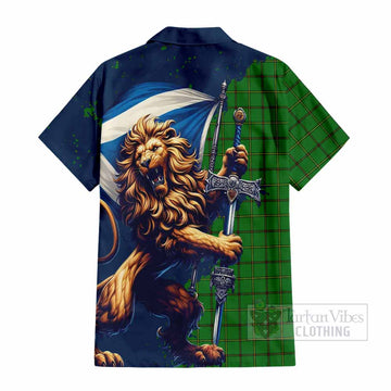 Don Tartan Family Crest Hawaiian Shirt with Scottish Majestic Lion - Tartan Vibes Clothing