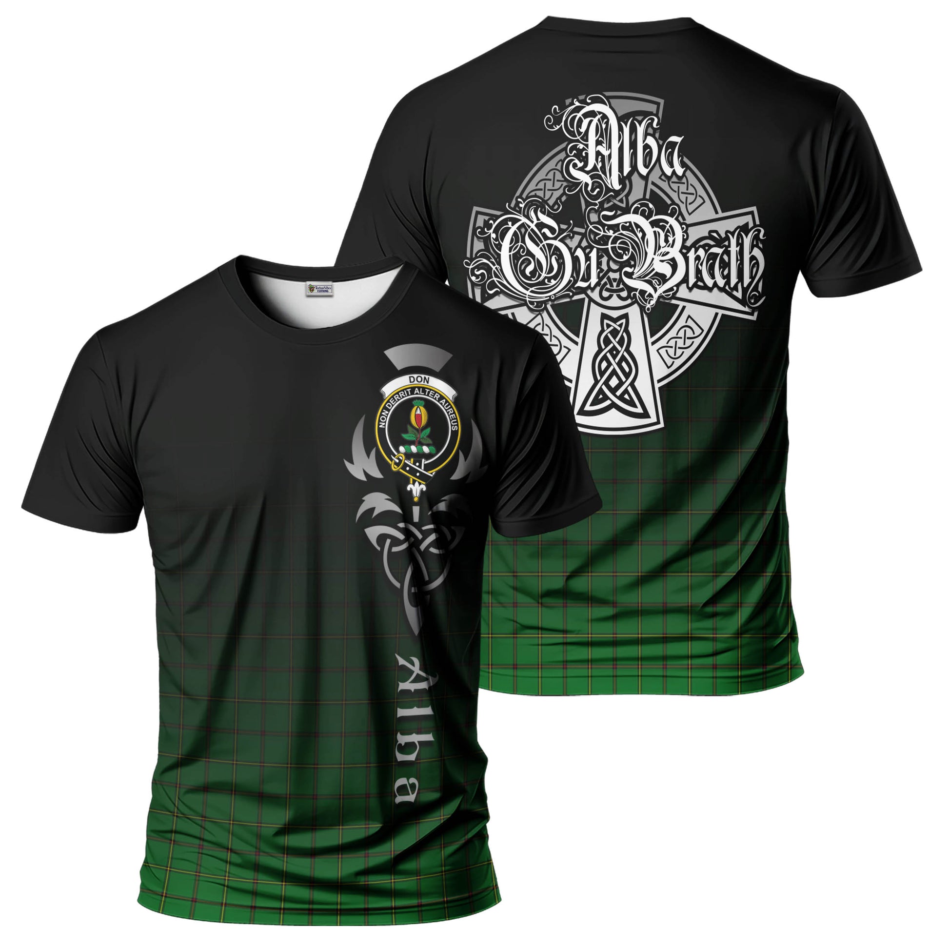 Don Tartan T-Shirt Featuring Alba Gu Brath Family Crest Celtic Inspired - Tartan Vibes Clothing