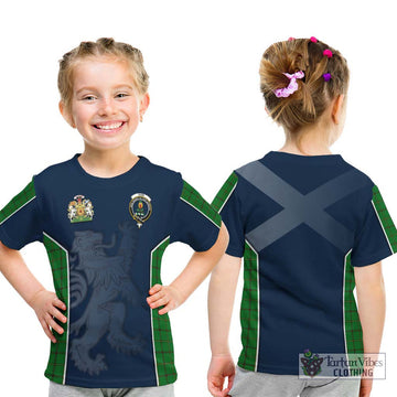Don Tartan Kid T-Shirt with Family Crest and Lion Rampant Vibes Sport Style - Tartan Vibes Clothing
