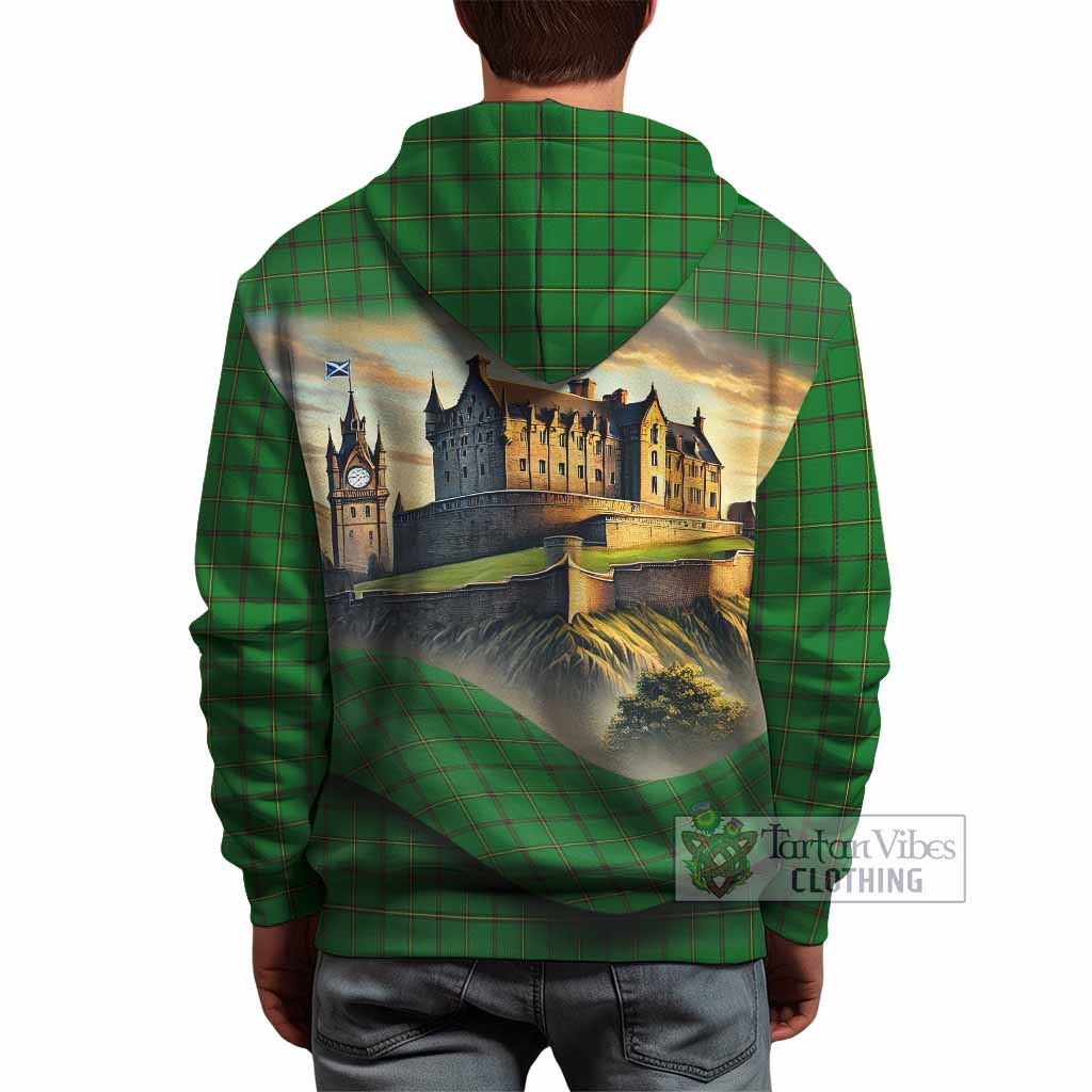 Don Tartan Family Crest Hoodie with Scottish Ancient Castle Style - Tartan Vibes Clothing