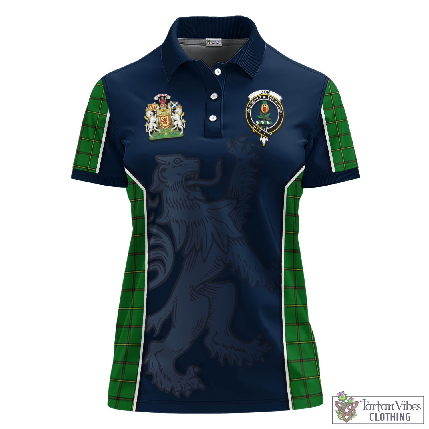 Tartan Vibes Clothing Don Tartan Women's Polo Shirt with Family Crest and Lion Rampant Vibes Sport Style