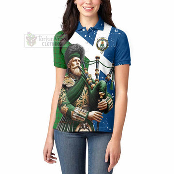 Don Tartan Women's Polo Shirt with Family Crest Scottish Bagpiper Vibes - Tartan Vibes Clothing