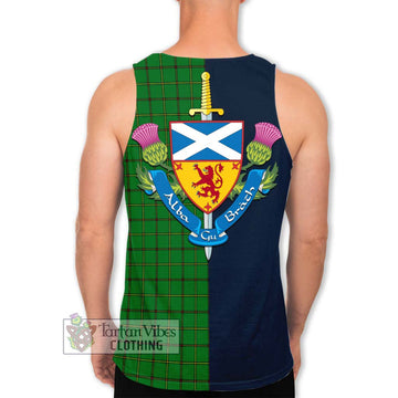 Don Tartan Men's Tank Top Alba with Scottish Lion Royal Arm Half Style - Tartan Vibes Clothing