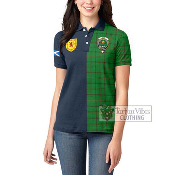 Don Tartan Women's Polo Shirt Alba with Scottish Lion Royal Arm Half Style - Tartan Vibes Clothing