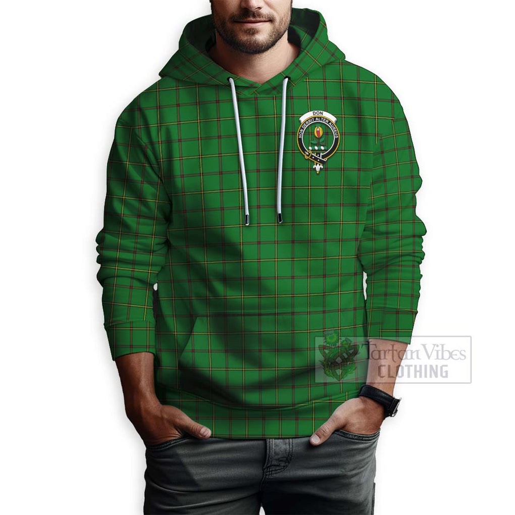 Don Tartan Hoodie with Family Crest Celtic Skull Style - Tartan Vibes Clothing