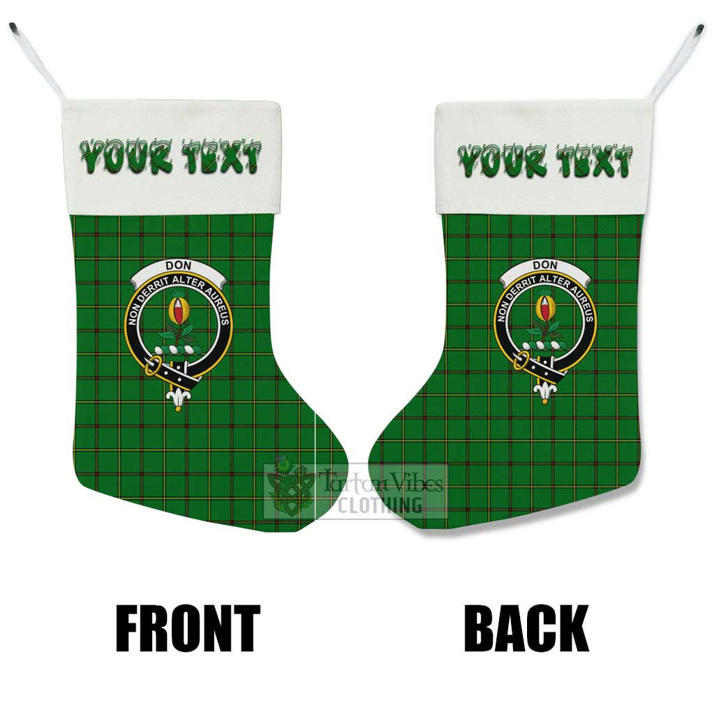 Don Tartan Family Crest Christmas Stocking with Personalized Text - Tartan Vibes Clothing