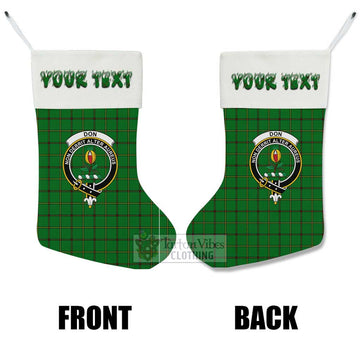 Don Tartan Family Crest Christmas Stocking with Personalized Text - Tartan Vibes Clothing