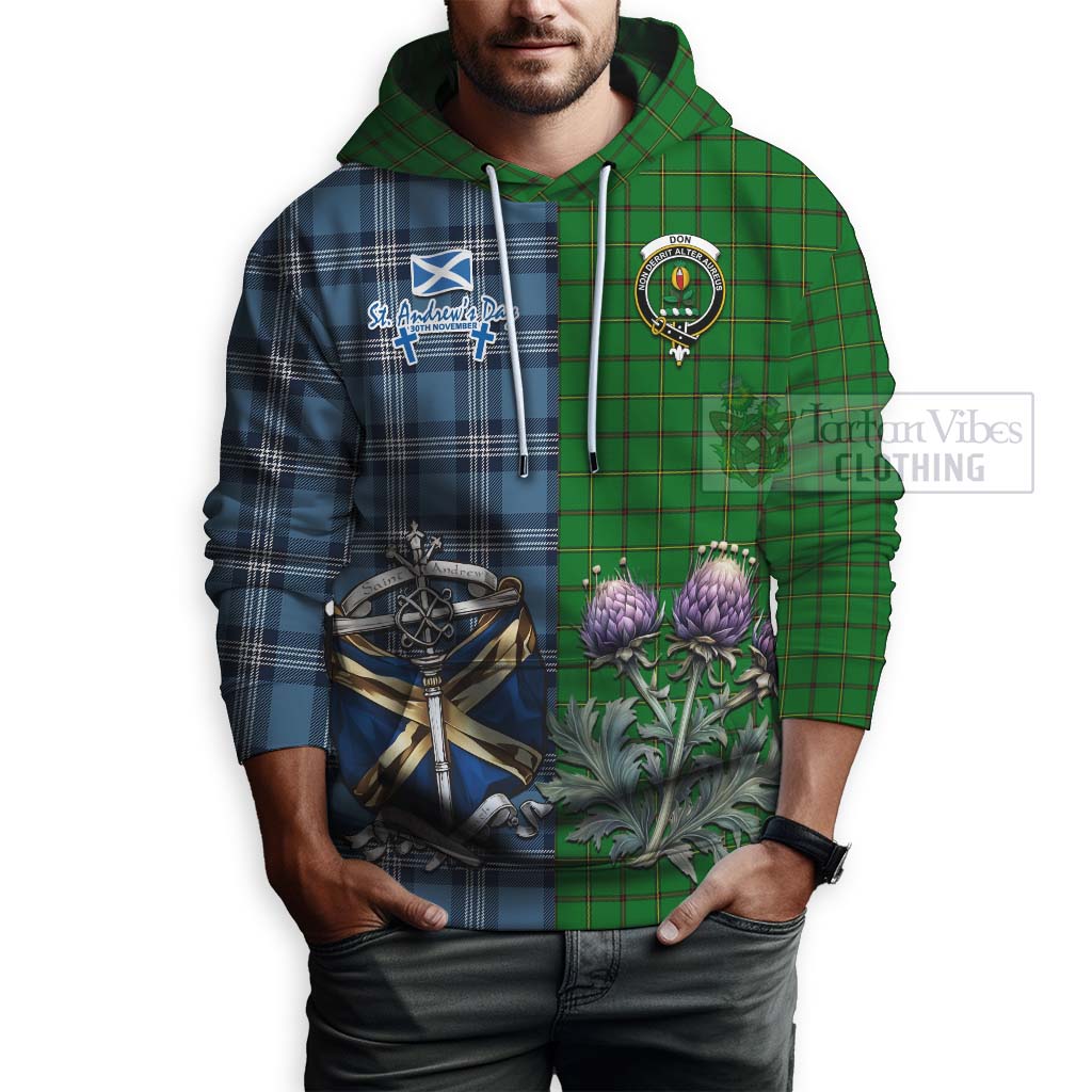Don Tartan Hoodie Happy St. Andrew's Day Half Tartan Style - Tartan Vibes Clothing