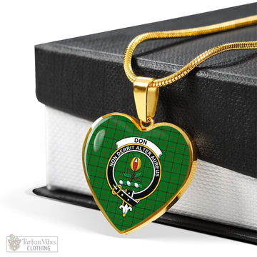 Don Tartan Heart Necklace with Family Crest - Tartan Vibes Clothing