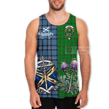 Don Tartan Men's Tank Top Happy St. Andrew's Day Half Tartan Style - Tartan Vibes Clothing