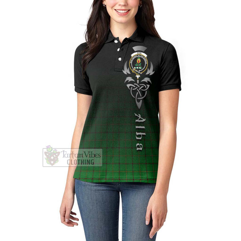 Don Tartan Women's Polo Shirt Featuring Alba Gu Brath Family Crest Celtic Inspired - Tartan Vibes Clothing