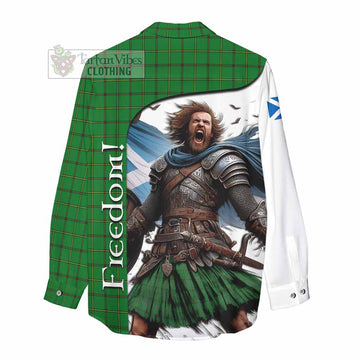 Don Crest Tartan Women's Casual Shirt Inspired by the Freedom of Scottish Warrior - Tartan Vibes Clothing