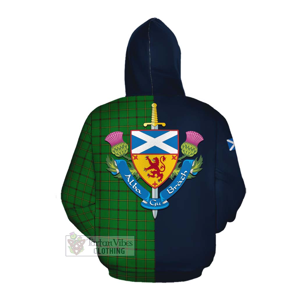 Don Tartan Cotton Hoodie Alba with Scottish Lion Royal Arm Half Style Pullover Hoodie - Tartan Vibes Clothing
