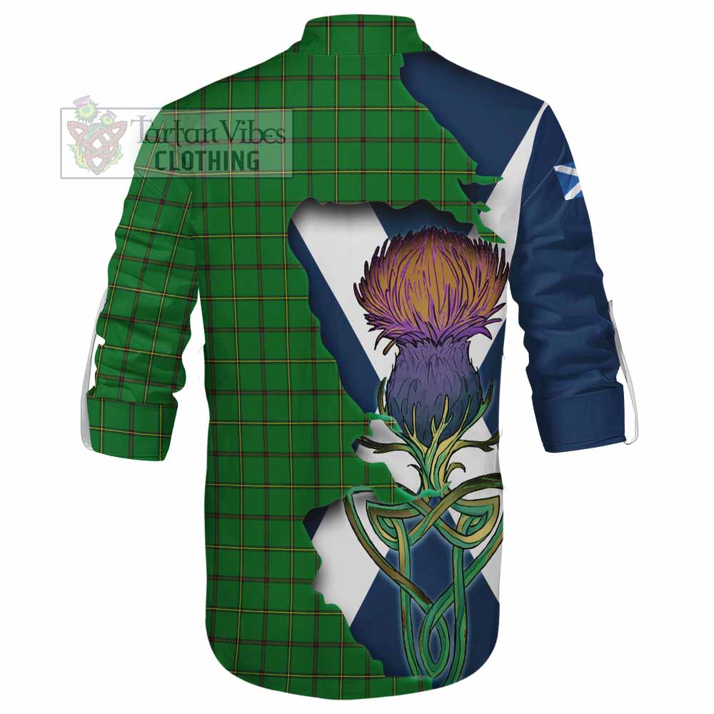 Don Tartan Family Crest Ghillie Kilt Shirt Scottish Thistle Celtic Inspired - Tartan Vibes Clothing