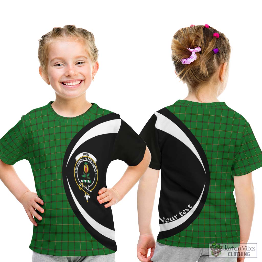 Don Tartan Kid T-Shirt with Family Crest Circle Style - Tartan Vibes Clothing