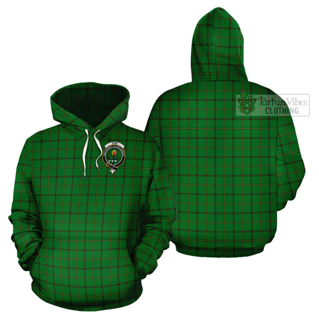 Don Tartan Cotton Hoodie with Family Crest - Tartan Vibes Clothing