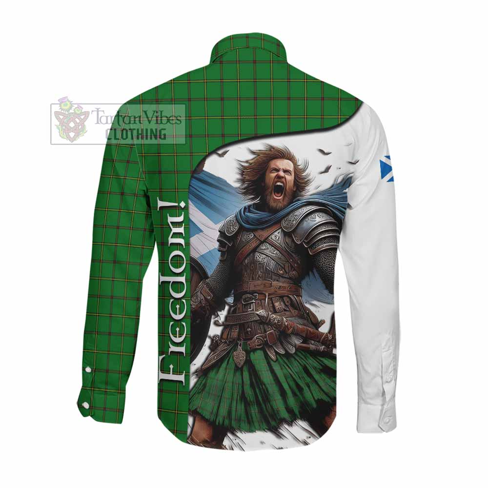 Don Crest Tartan Long Sleeve Button Shirt Inspired by the Freedom of Scottish Warrior Men's Shirt - Tartan Vibes Clothing
