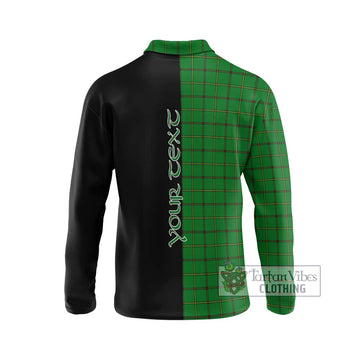 Don Tartan Long Sleeve Polo Shirt with Family Crest and Half Of Me Style - Tartan Vibes Clothing