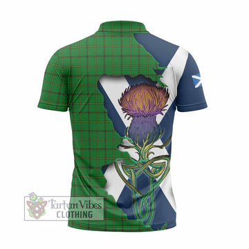 Don Tartan Family Crest Zipper Polo Shirt Scottish Thistle Celtic Inspired - Tartan Vibes Clothing