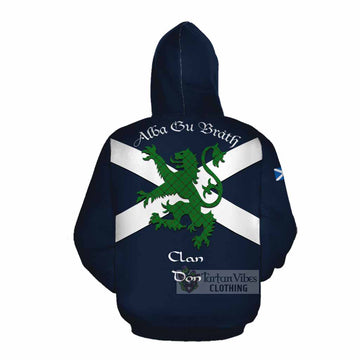 Don Tartan Lion Rampant Cotton Hoodie Proudly Display Your Heritage with Alba Gu Brath and Clan Name Pullover Hoodie - Tartan Vibes Clothing