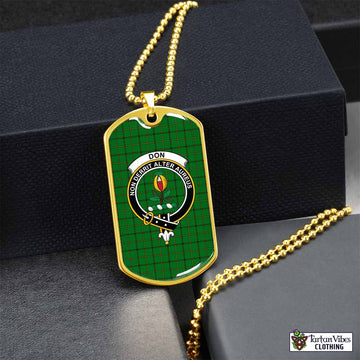 Tartan Vibes Clothing Don Tartan Dog Tag Necklace with Family Crest