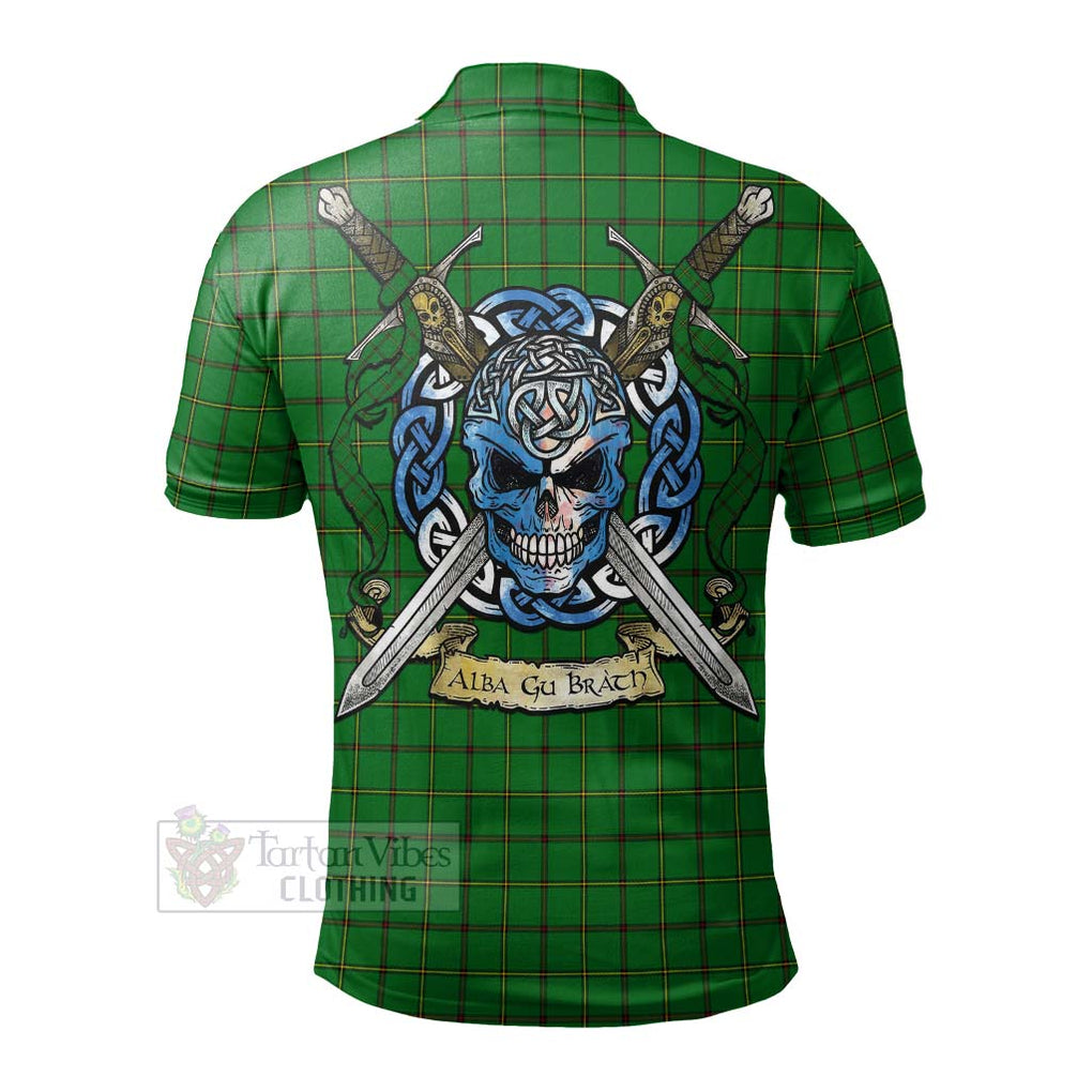 Don Tartan Polo Shirt with Family Crest Celtic Skull Style - Tartan Vibes Clothing