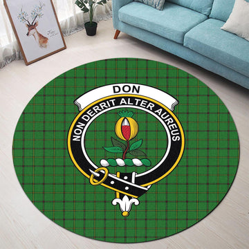 Don Tartan Round Rug with Family Crest - Tartan Vibes Clothing