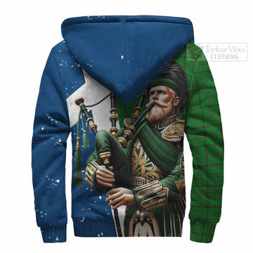 Don Tartan Sherpa Hoodie with Family Crest Scottish Bagpiper Vibes - Tartan Vibes Clothing