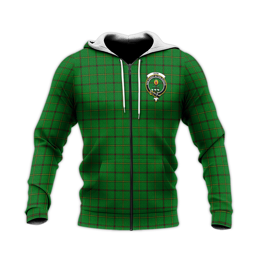 Don Tartan Knitted Hoodie with Family Crest Unisex Knitted Zip Hoodie - Tartan Vibes Clothing