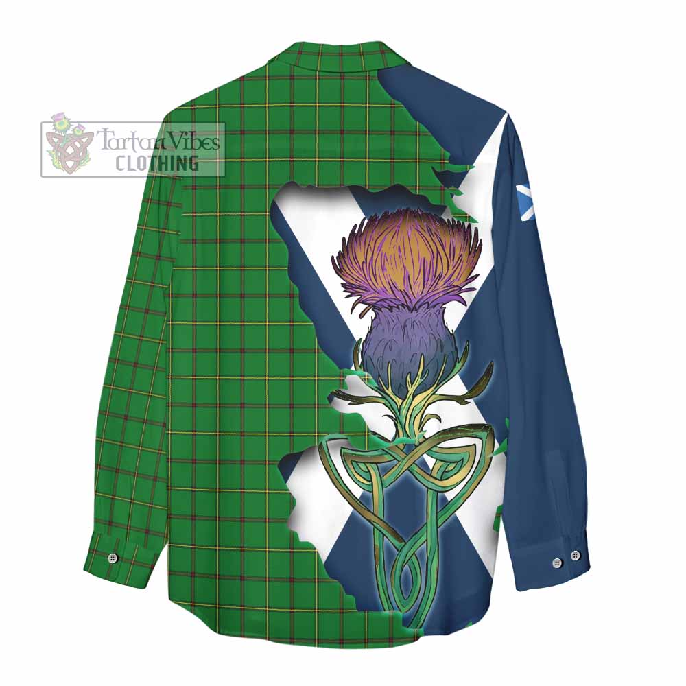Don Tartan Family Crest Women's Casual Shirt Scottish Thistle Celtic Inspired - Tartan Vibes Clothing