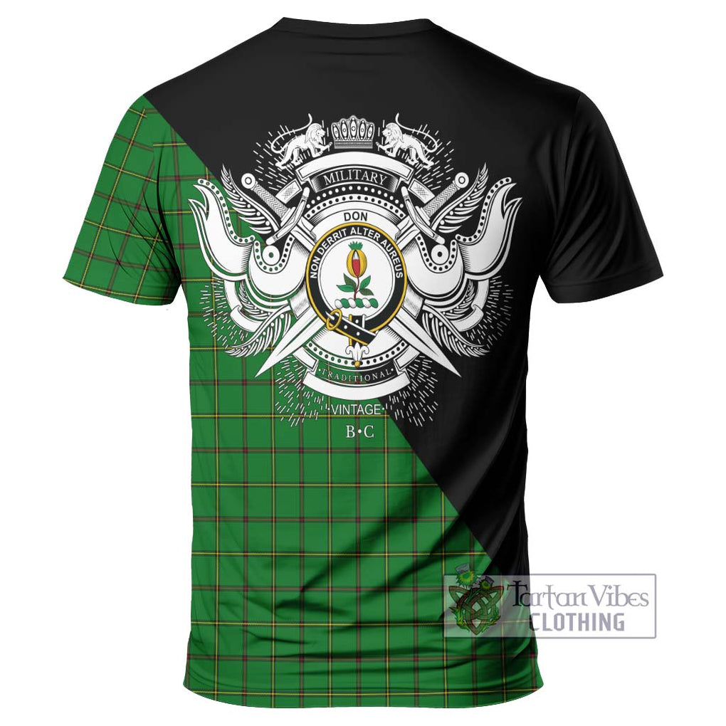 Don Tartan T-Shirt with Family Crest and Military Logo Style - Tartan Vibes Clothing