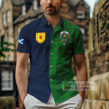 Don Tartan Hawaiian Shirt Alba with Scottish Lion Royal Arm Half Style - Tartan Vibes Clothing