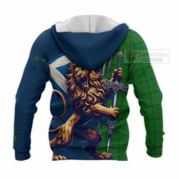 Don Tartan Family Crest Knitted Hoodie with Scottish Majestic Lion - Tartan Vibes Clothing