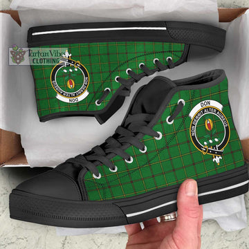 Don Tartan High Top Shoes with Family Crest - Tartan Vibes Clothing
