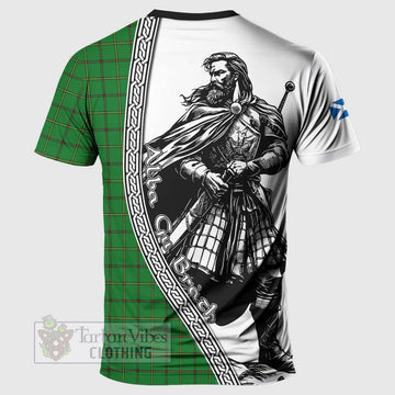 Don Tartan Clan Crest T-Shirt with Highlander Warrior Celtic Style - Tartan Vibes Clothing