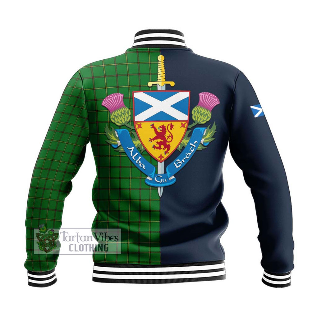 Don Tartan Baseball Jacket Alba with Scottish Lion Royal Arm Half Style - Tartan Vibes Clothing