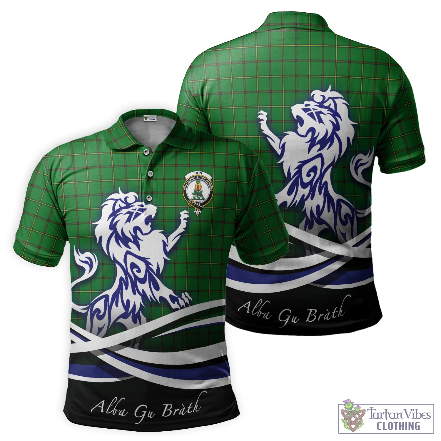 Don Tartan Polo Shirt with Alba Gu Brath Regal Lion Emblem - Tartan Vibes Clothing