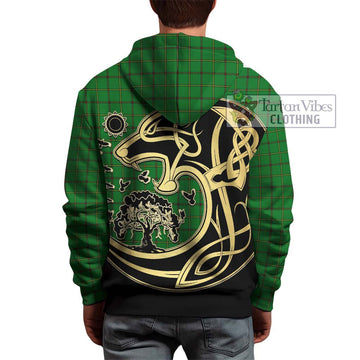 Don Tartan Hoodie with Family Crest Celtic Wolf Style - Tartan Vibes Clothing
