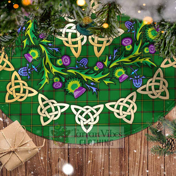 Tartan Vibes Clothing Don Tartan Christmas Tree Skirt with Thistle Celtic Knot Style